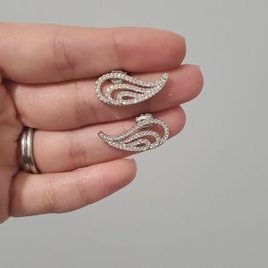Silver wing earrings